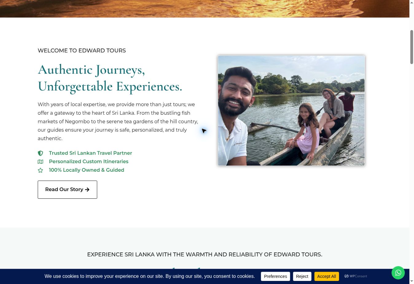 Preview of Edward Tours website